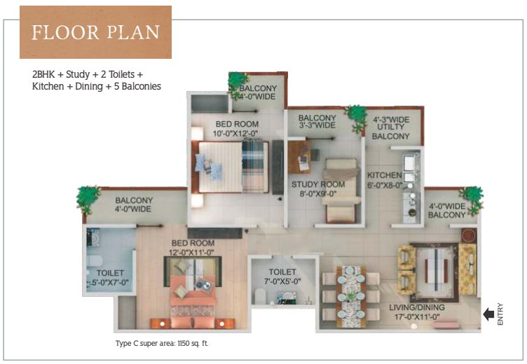 Supertech Capetown developer brochure · 1,150 sq ft Super Area.